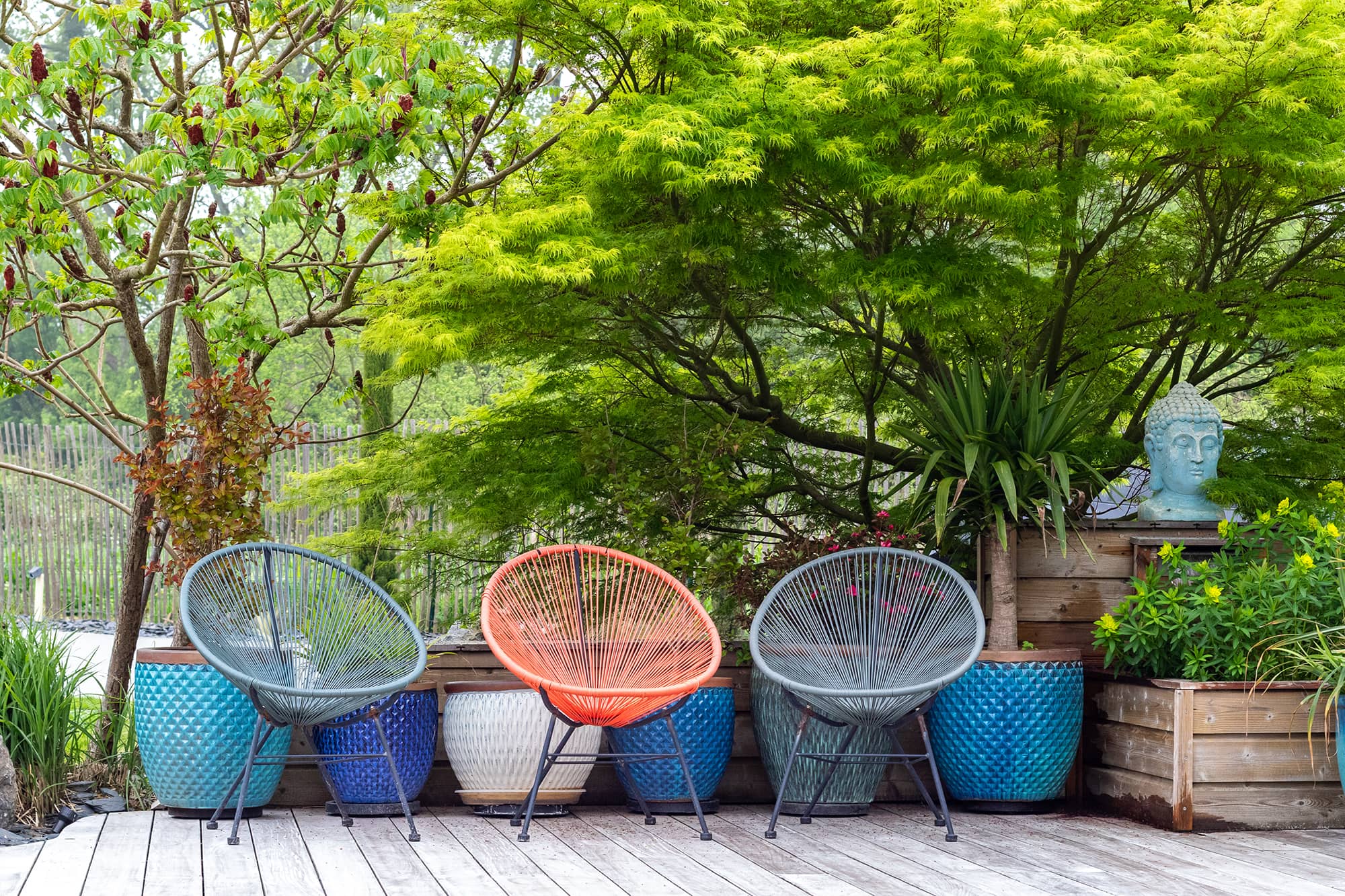 Normandie terrasse en lames d’Ipé profilées, aménagements paysagers et entretien