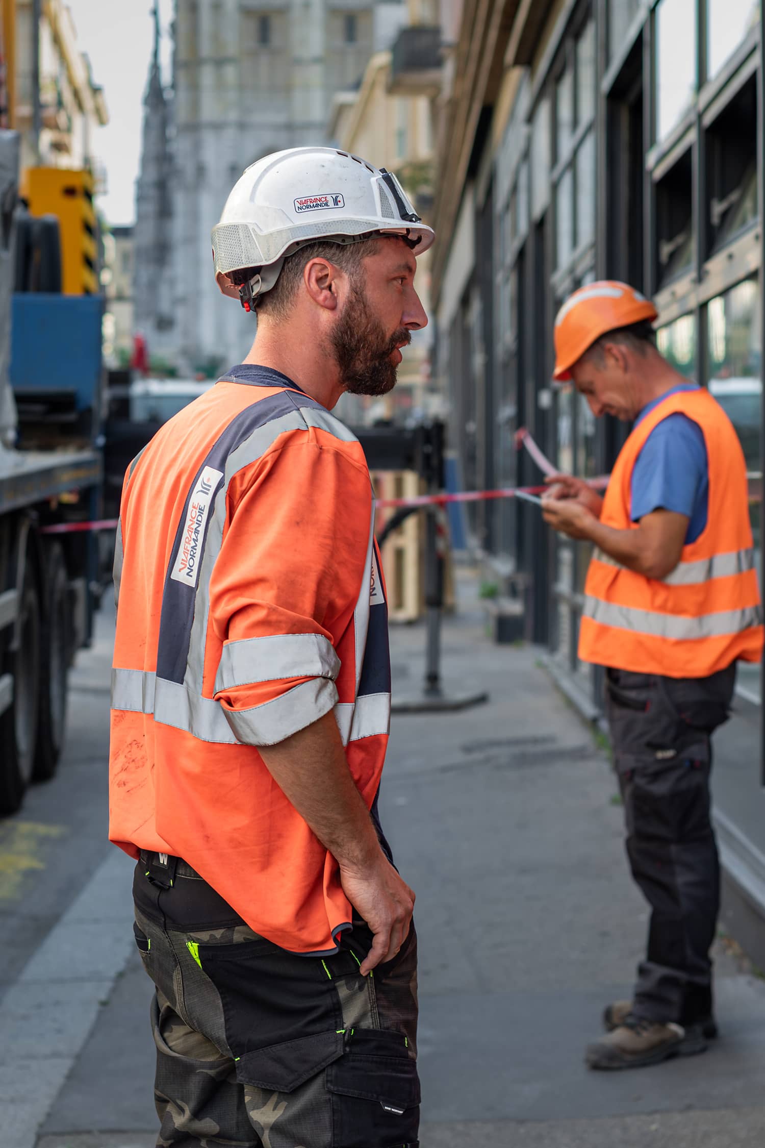 Chantier Rouen le Melville grue terre végétalisée