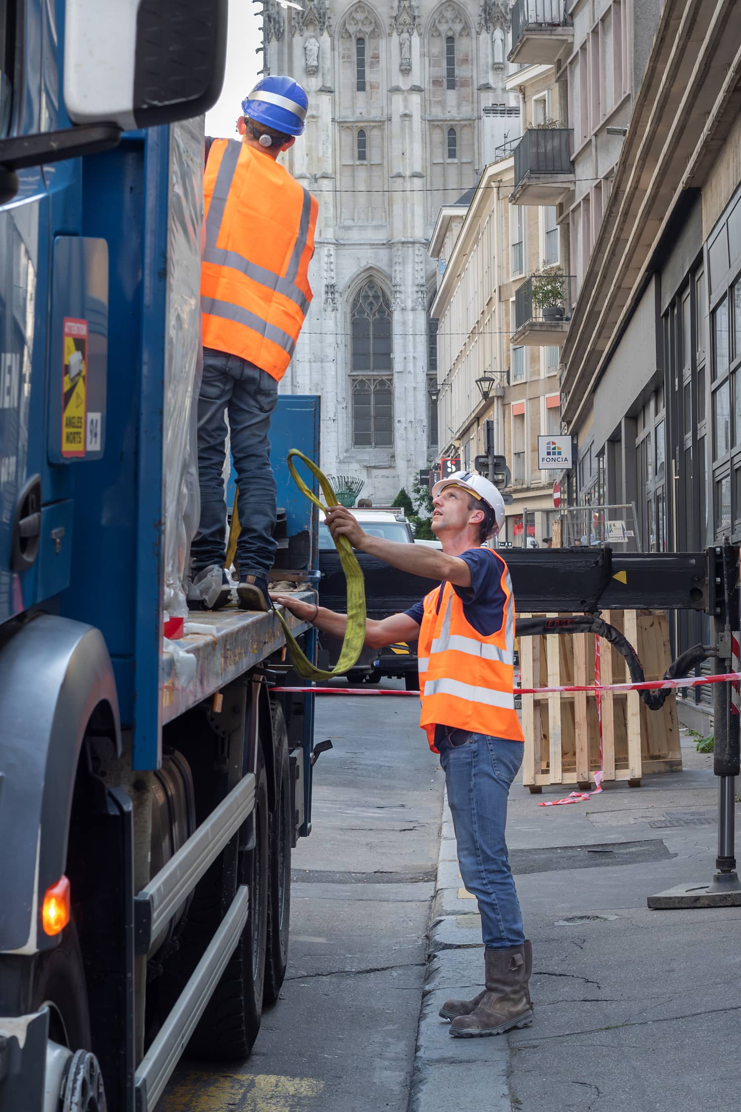 Chantier Rouen le Melville grue terre végétalisée