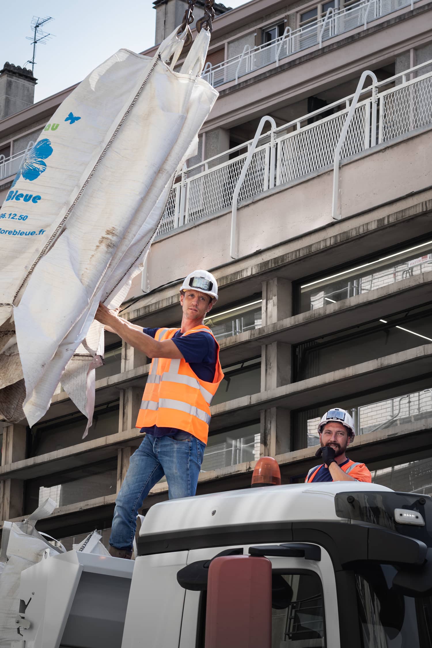 Chantier Rouen le Melville grue terre végétalisée